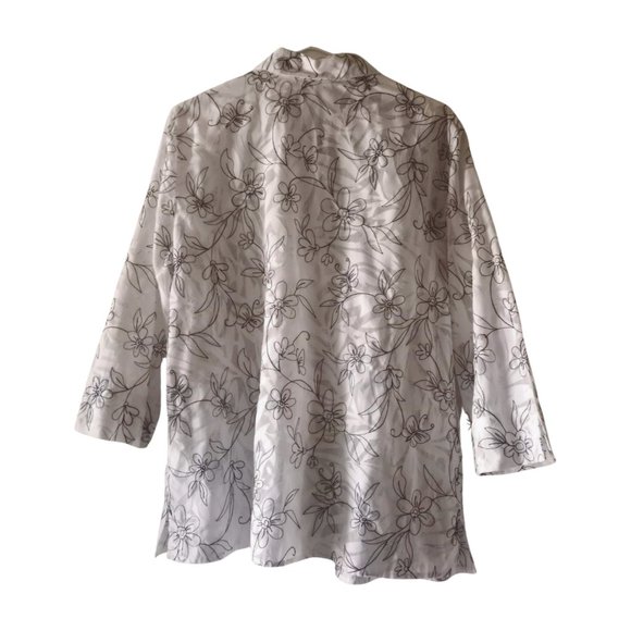 Women's 16 Alfred Dunner Sheer Button Down Shirt - Picture 11 of 15